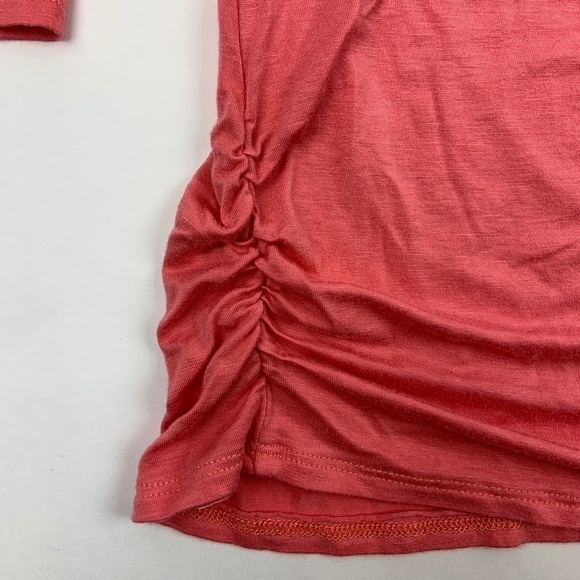 Love Blind Shirt Womens Small Round Neck Quarter Sleeve Scrunched Sides Pink - Picture 5 of 7